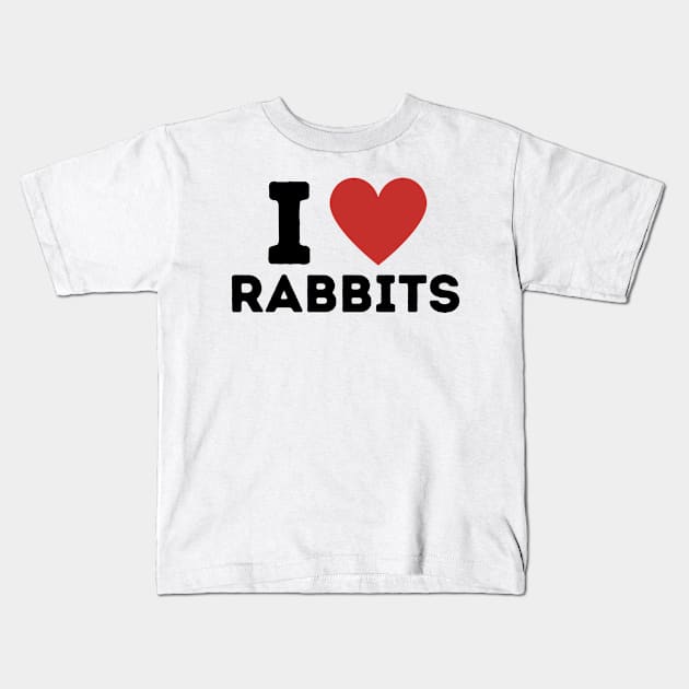 I Love Rabbits Simple Heart Design Kids T-Shirt by Word Minimalism